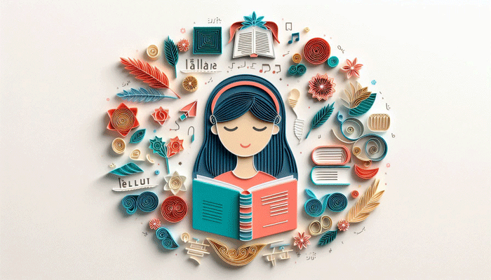 دانش آموز در حال خواندن کتاب